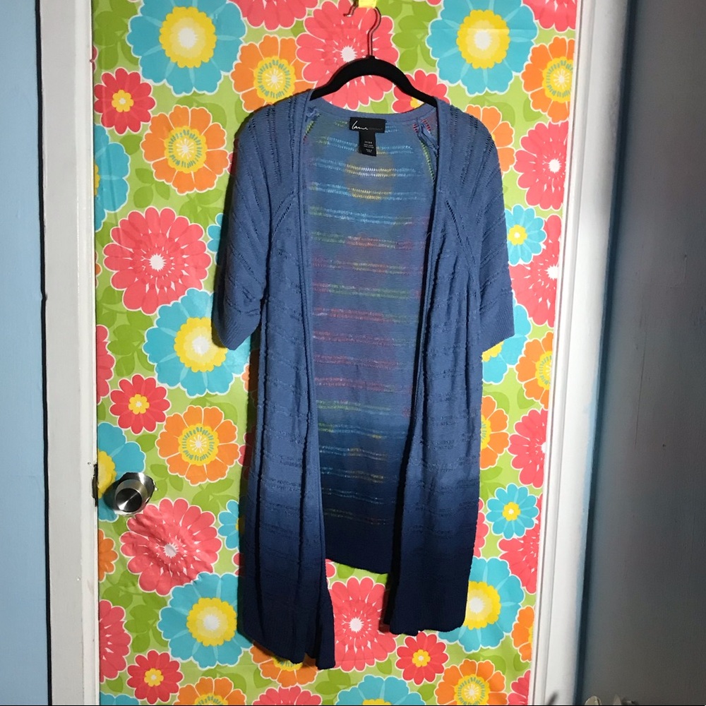 Lane Bryant 22/24 Thin Blue SS Cardigan